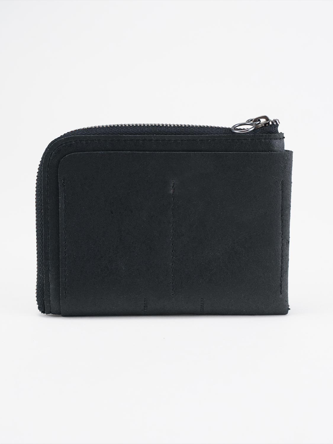 Zippered Wallet L Recycled Leather Black