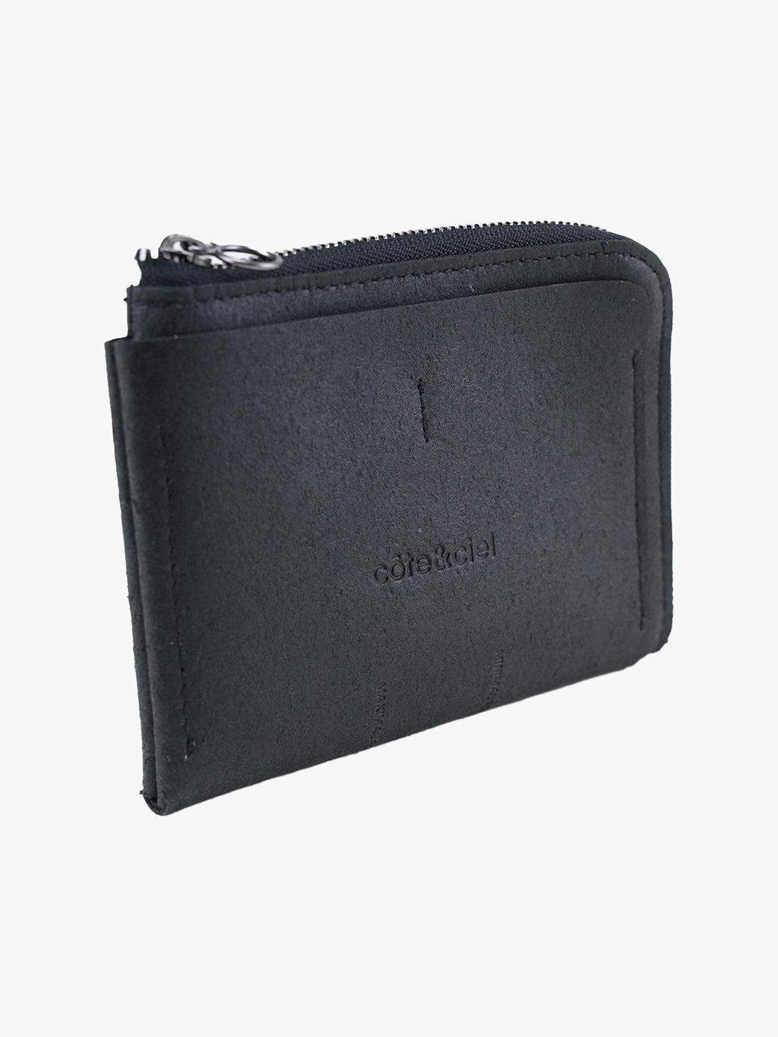 Zippered Wallet L Recycled Leather Black
