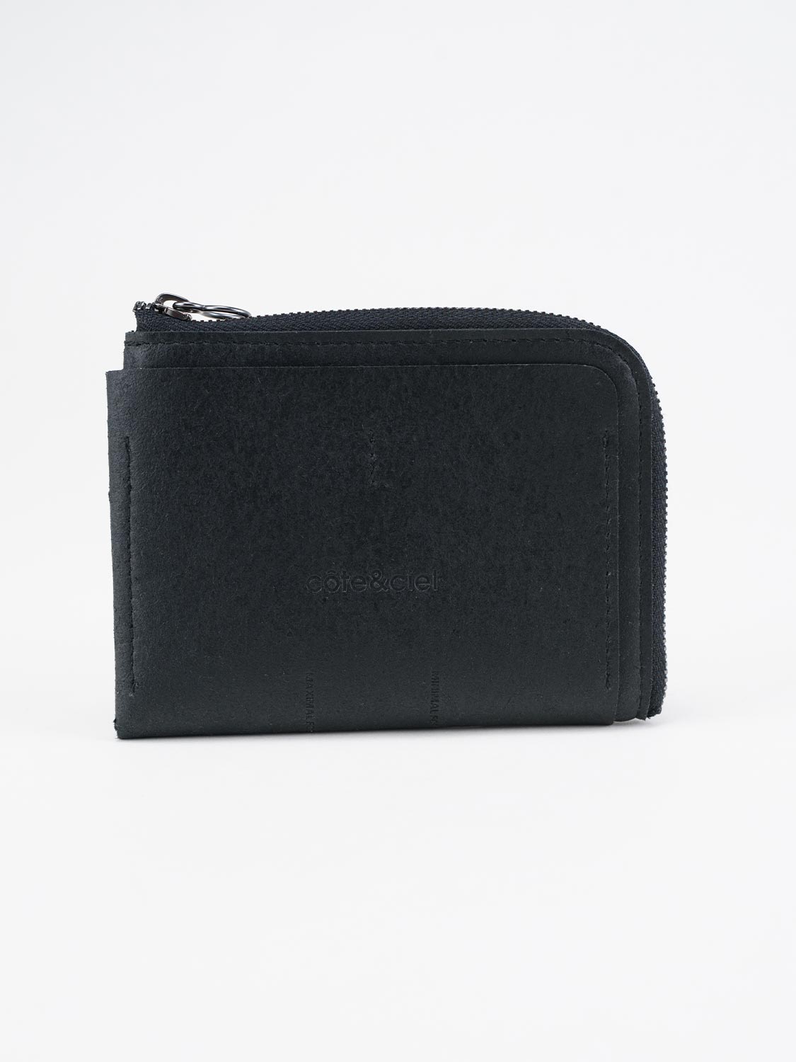 Zippered Wallet L Recycled Leather Black