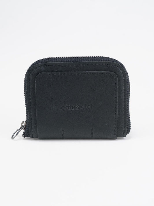 Zippered Wallet M Recycled Leather Black