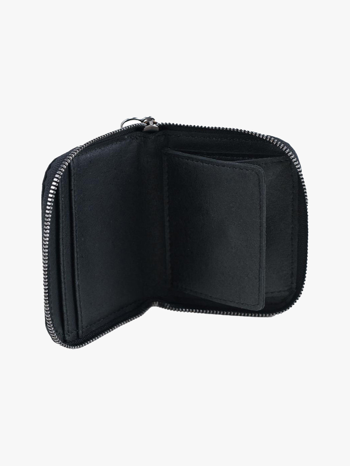 Zippered Wallet M Recycled Leather Black