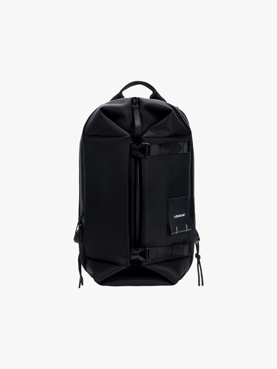 cote et ciel leather backpack Cote&Ciel Moselle Alias Cowhide Three external pockets sit between and beside the straps Cte&Ciel Black Medium Isar Alias