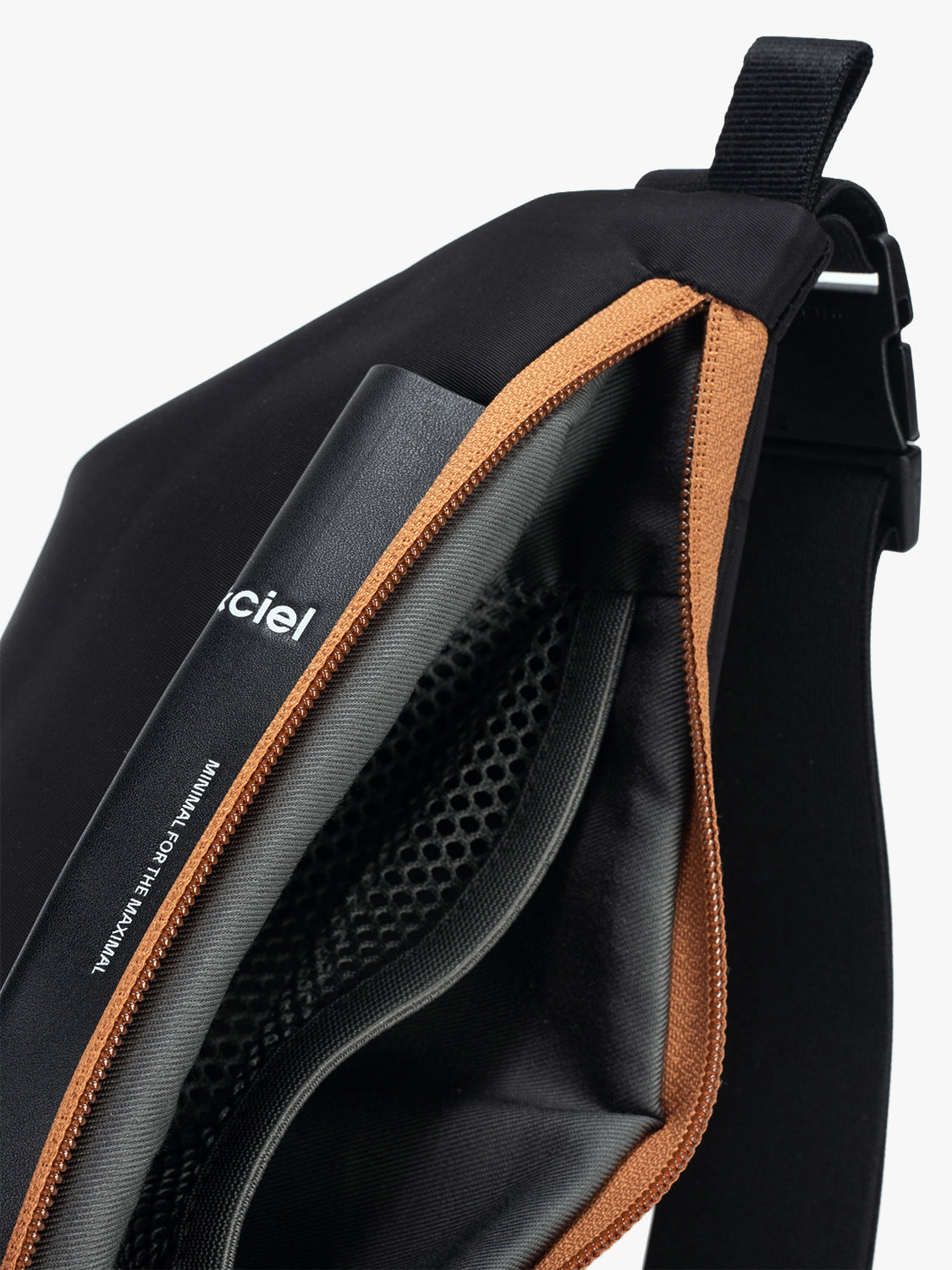 coteetciel Crossbody/Sling/Waist Bag Isarau XS Sleek Black Colour Accent côte&ciel US 29172