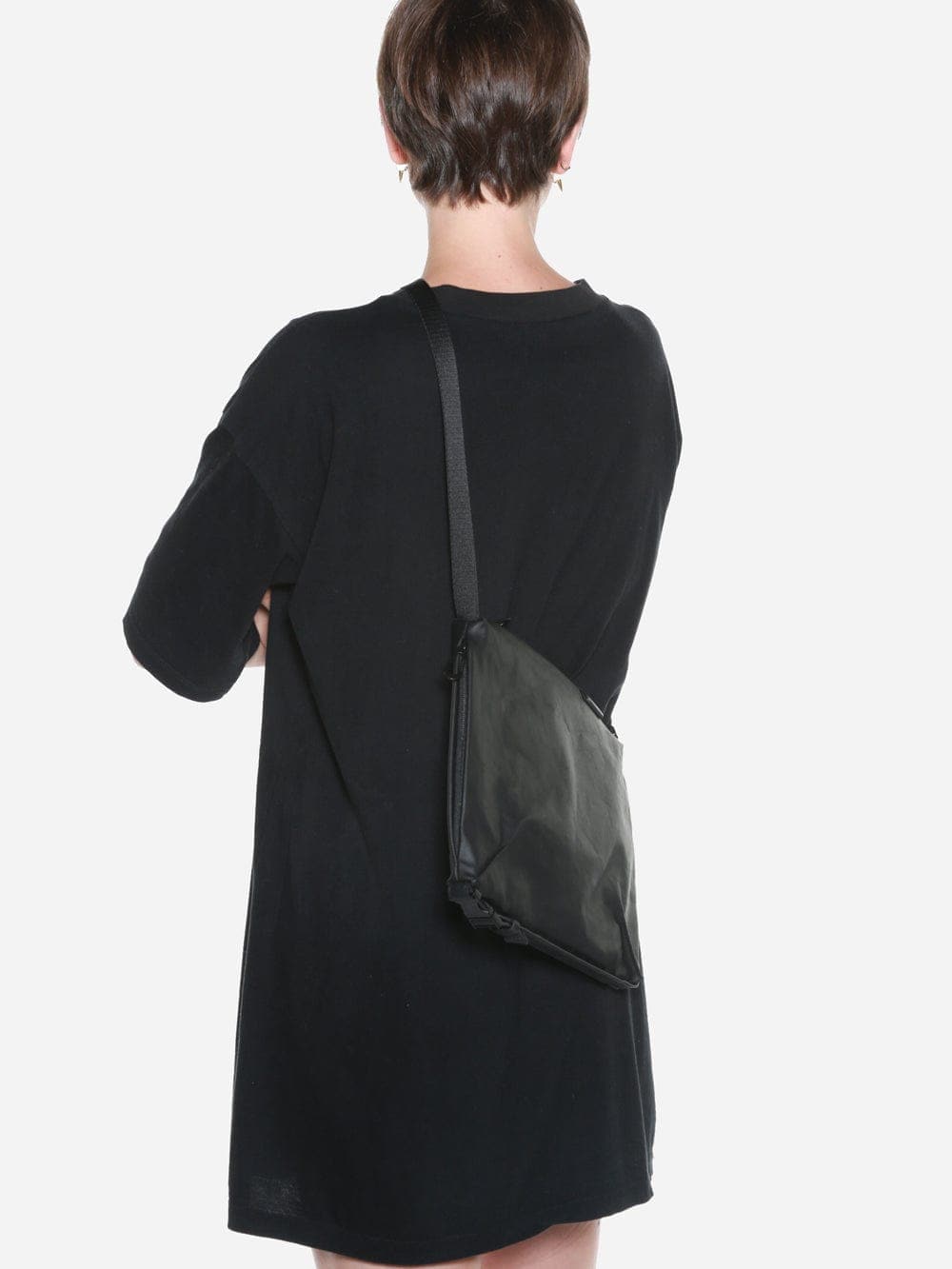 Cote&Ciel Inn Crossbody Bag | Black Coated Canvas - Medium